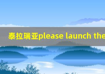 泰拉瑞亚please launch the game